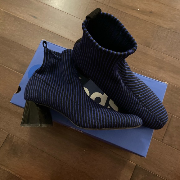 Zara stripes navy blue sock boots size 7 - Picture 2 of 2